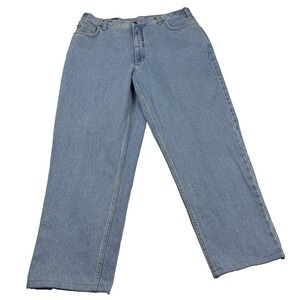 Lands' End Mom Jeans Womens Size 34"x28" Blue Denim Roomy Classic Wardrobe Basic